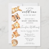 Woodland Animals herfst babyboy doucheuitnodiging Kaart (Voorkant)