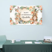 Woodland Animals Herfst herfst Floral Happy Birthd Spandoek (Beurs)