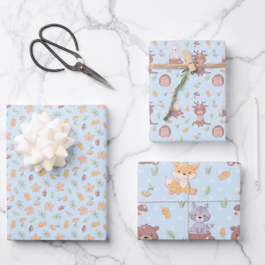 Woodland Animals Herfst Inpakpapier Vel (Voorkant)