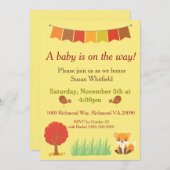 Woodland Animals Herfst Theme Baby shower Kaart (Voorkant / Achterkant)