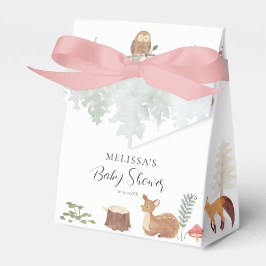 Woodland Animals Herfst Waterverf Baby shower Bedankdoosjes (Voorkant Zijde)