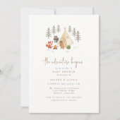 Woodland Animals Het avontuur begint Baby shower Kaart (Voorkant)