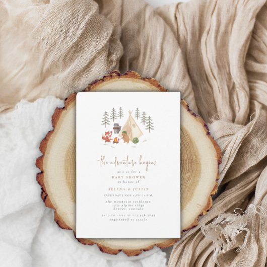 Woodland Animals Het avontuur begint Baby shower Kaart