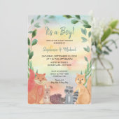 Woodland Animals Het is een Baby shower van paddes Kaart (Staand voorkant)
