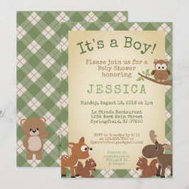 Woodland Animals Het is een jongen! Green Play Kaart