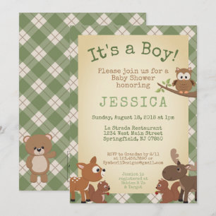 Woodland Animals Het is een jongen! Green Play Kaart
