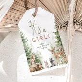 Woodland Animals Het is een Meisje Baby shower Dan Cadeaulabel