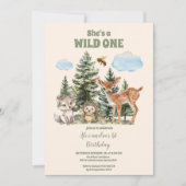 Woodland Animals Hij is een Wilde 1 1e verjaardag Kaart (Voorkant)