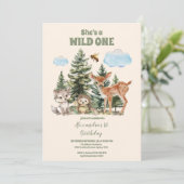 Woodland Animals Hij is een Wilde 1 1e verjaardag Kaart (Staand voorkant)