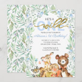 Woodland Animals, hij is een Wilde 1 Eerste Dag. Kaart (Voorkant / Achterkant)