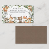 Woodland Animals Hoe groot is mama's Belly Game Informatiekaartje (Voorkant / Achterkant)