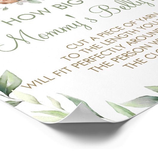 Woodland Animals Hoe groot is mama's Belly Game Poster (Hoek)