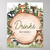 Woodland Animals Houtplak Drinken Poster (Voorkant)