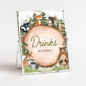 Woodland Animals Houtplak Drinken Poster