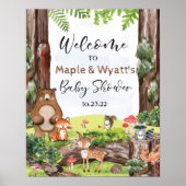 Woodland Animals in Forest Welcome Sign Poster (Voorkant)