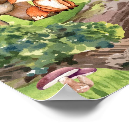 Woodland Animals in Forest Welcome Sign Poster (Hoek)