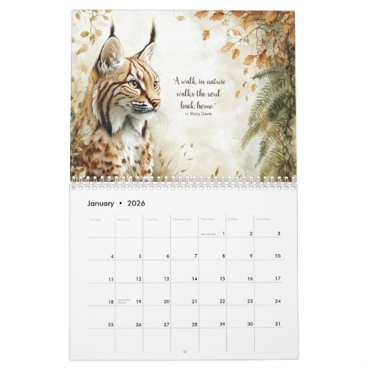 Woodland Animals & Inspirational Quotes 2026 Kalender (Jan 2026)