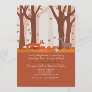 Woodland Animals Invitation Kaart