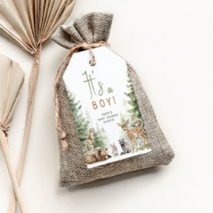 Woodland Animals It's a Boy Baby shower Dank je we Cadeaulabel