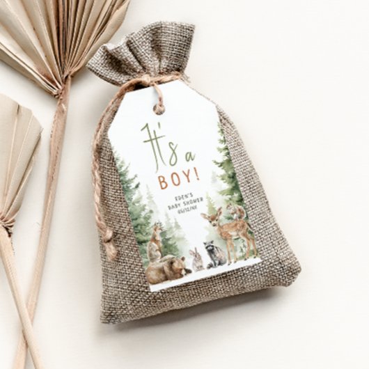 Woodland Animals It's a Boy Baby shower Dank je we Cadeaulabel