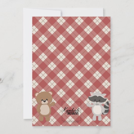 Woodland Animals It's a girl! baby shower Kaart (Achterkant)