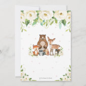 Woodland Animals Ivory White Floral 1 september Kaart (Achterkant)