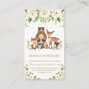 Woodland Animals Ivory White Floral Boos for Baby Informatiekaartje