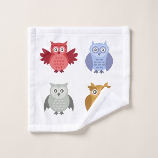 Woodland Animals Jouw naam Modern Bad Handdoek (Wasdoekje)