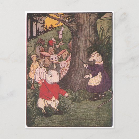 Woodland Animals keren terug naar school Briefkaart (Voorkant)