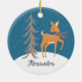 Woodland Animals kerst deer keramisch sierlijk Ornament (Achterkant)