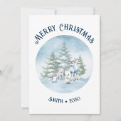 Woodland Animals Kerst Flat Vakantie Kaart (Voorkant)