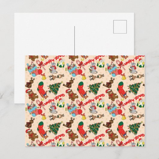 Woodland Animals Kerstmis Briefkaart (Voorkant / Achterkant)