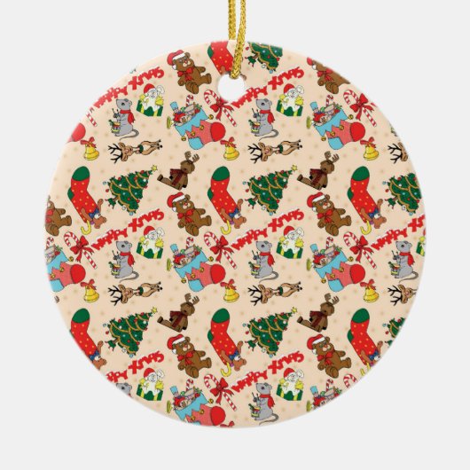 Woodland Animals Kerstmis Keramisch Ornament (Voorkant)