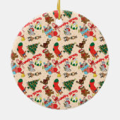 Woodland Animals Kerstmis Keramisch Ornament (Achterkant)