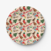 Woodland Animals Kerstmis Papieren Bordje (Voorkant)