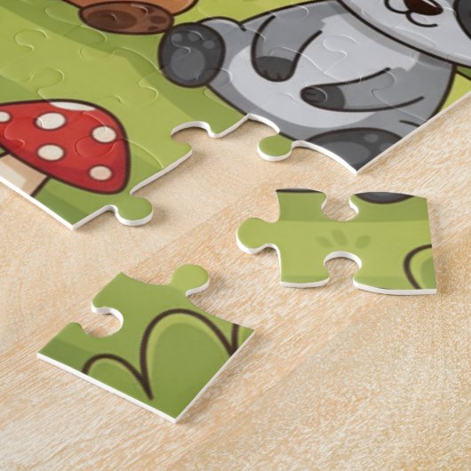 Woodland Animals Kids Puzzle | Cute Fox Bear Deer Legpuzzel (Zijkant)