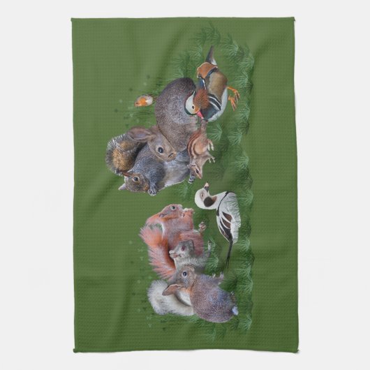 Woodland Animals Kitchen Towel Theedoek (Verticaal)