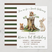 Woodland Animals, kleine bijeenkomst, verjaardagsf Kaart (Voorkant / Achterkant)