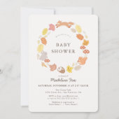 Woodland Animals Krans Baby shower Kaart (Voorkant)