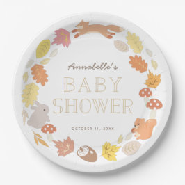 Woodland Animals Krans Herfst Baby shower Papieren Bordje