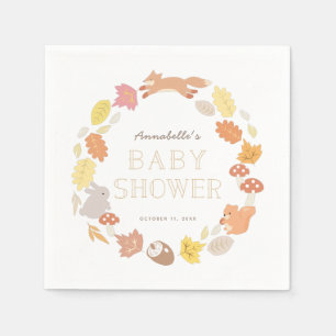 Woodland Animals Krans Herfst Baby shower Servet