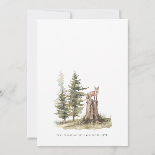 Woodland Animals "Let's Get Wild" Kinderen Verjaar Kaart (Achterkant)