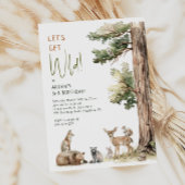 Woodland Animals "Let's Get Wild" Kinderen Verjaar Kaart