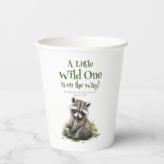 Woodland Animals Leuke Raccoon Baby shower Papieren Bekers (Voorkant)