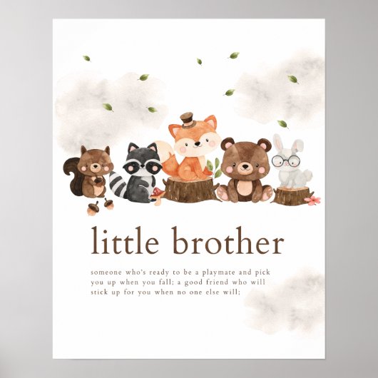 Woodland Animals Little Brother Definition Poster (Voorkant)