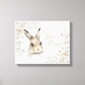 Woodland Animals Love Bunny Floral Script Nursery Canvas Afdruk (Voorkant)