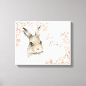 Woodland Animals Love Bunny Floral Script Nursery Canvas Afdruk (Voorkant)