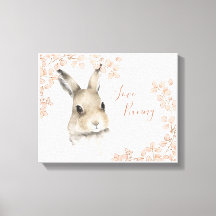 Woodland Animals Love Bunny Floral Script Nursery