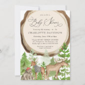 Woodland Animals Lumberjack Rustic Boy Baby shower Kaart (Voorkant)