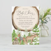 Woodland Animals Lumberjack Rustic Boy Baby shower Kaart (Staand voorkant)